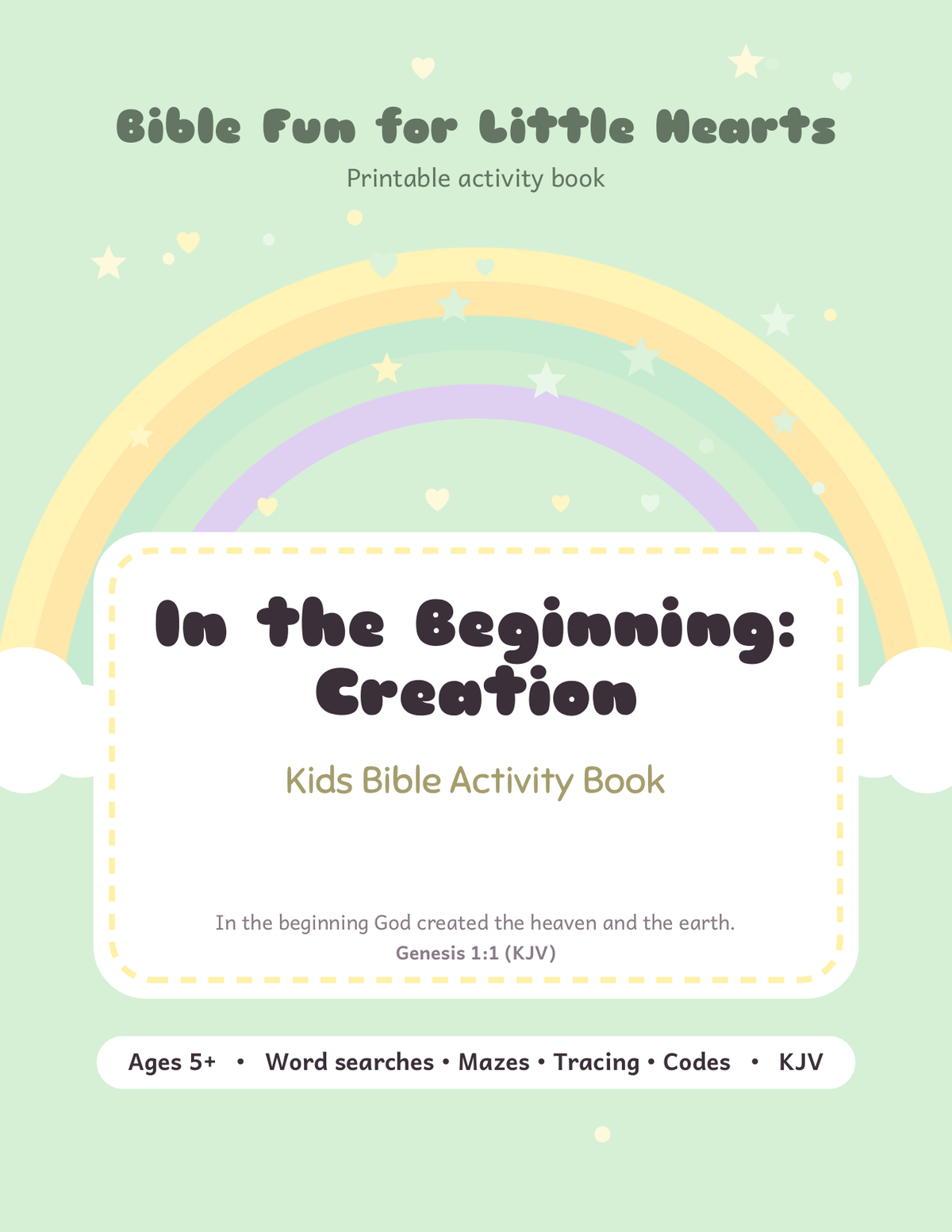 Creation Kids Bible Activity Book cover