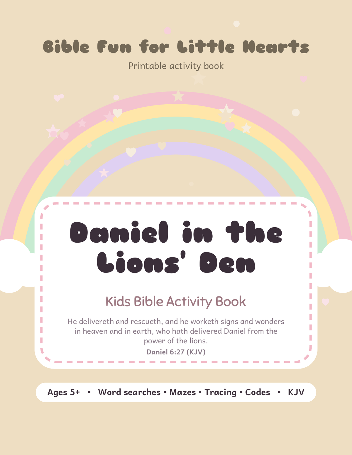 Daniel in the Lions' Den Kids Bible Activity Book cover