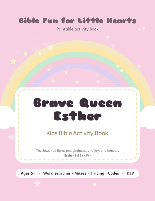 Brave Queen Esther Kids Bible Activity Book cover