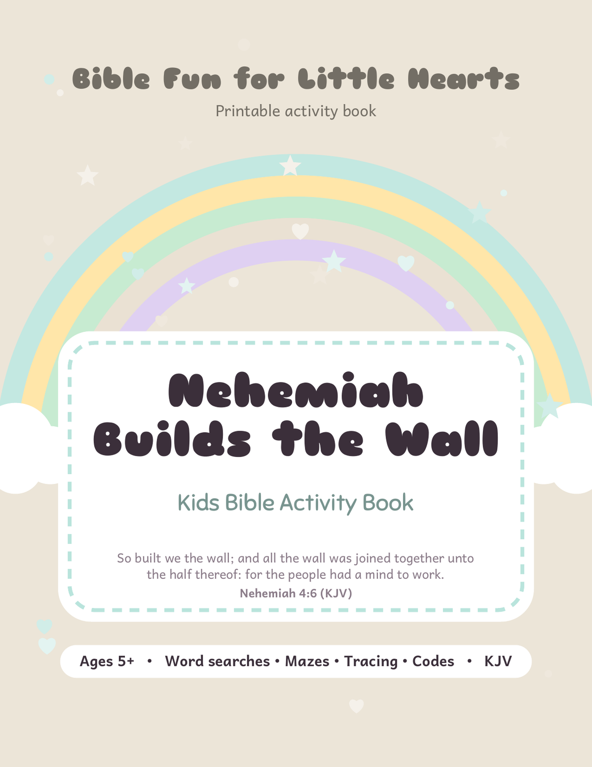 Nehemiah Builds the Wall Kids Bible Activity Book cover