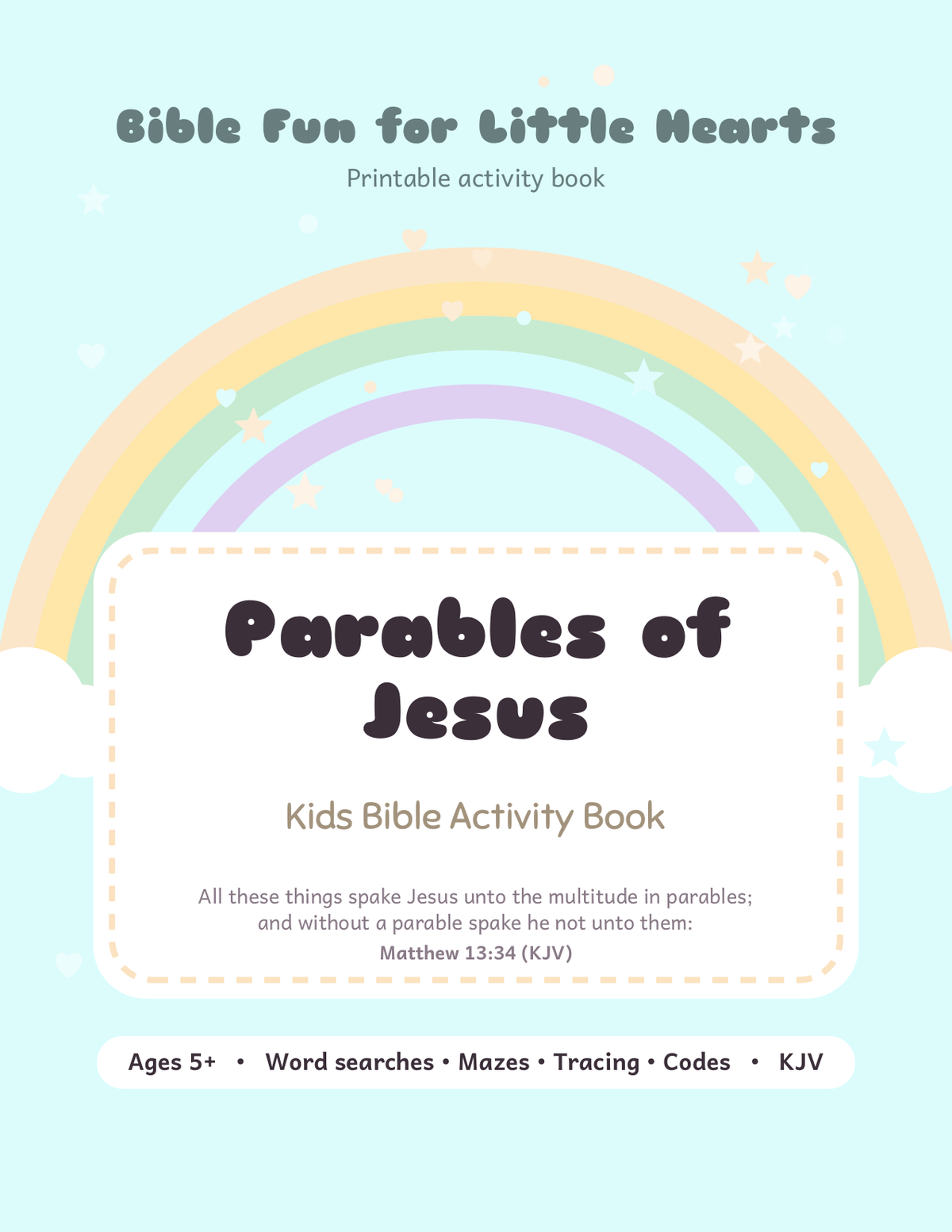 Parables of Jesus Kids Bible Activity Book cover