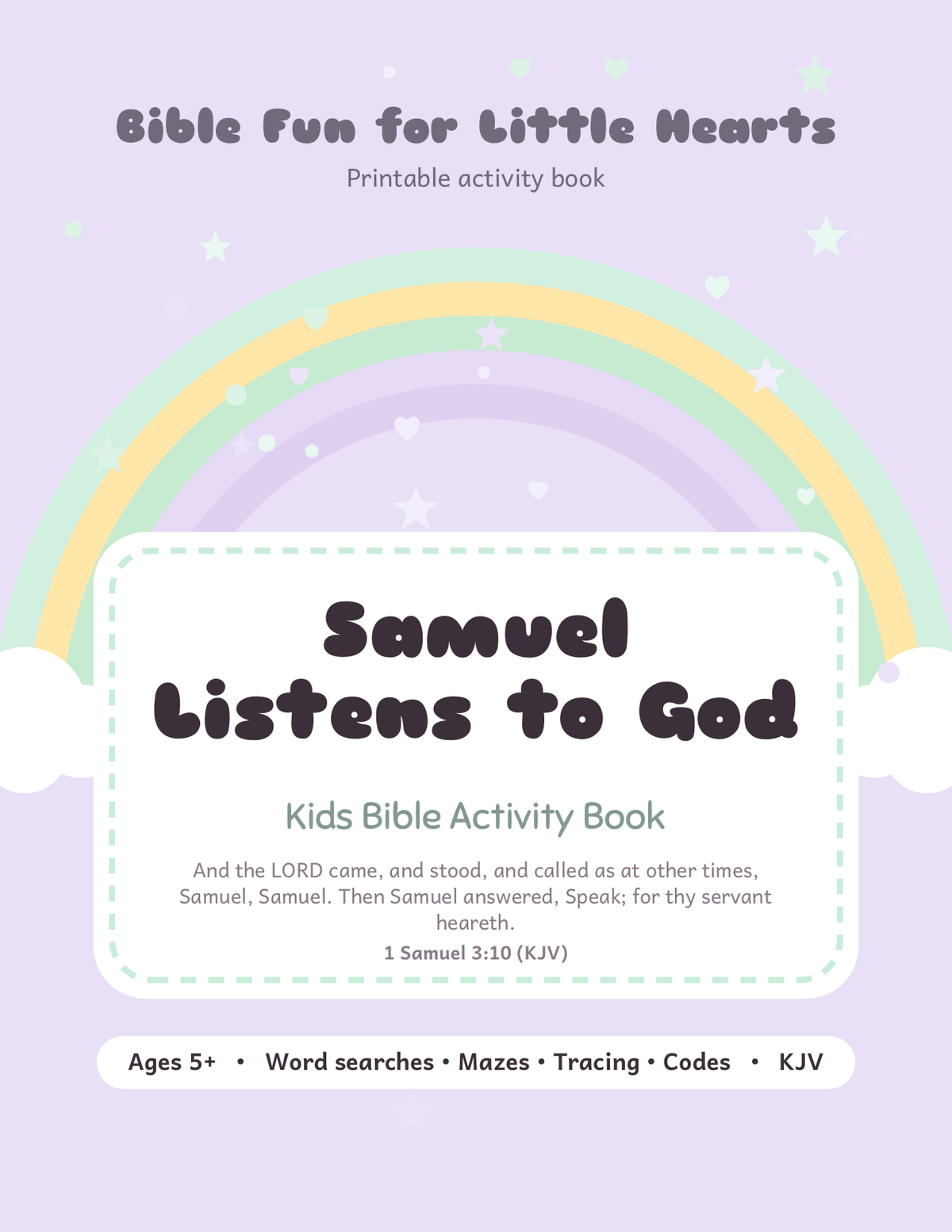 Samuel Listens to God Kids Bible Activity Book cover