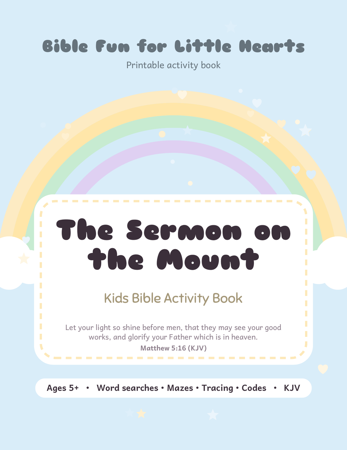 The Sermon on the Mount Kids Bible Activity Book cover