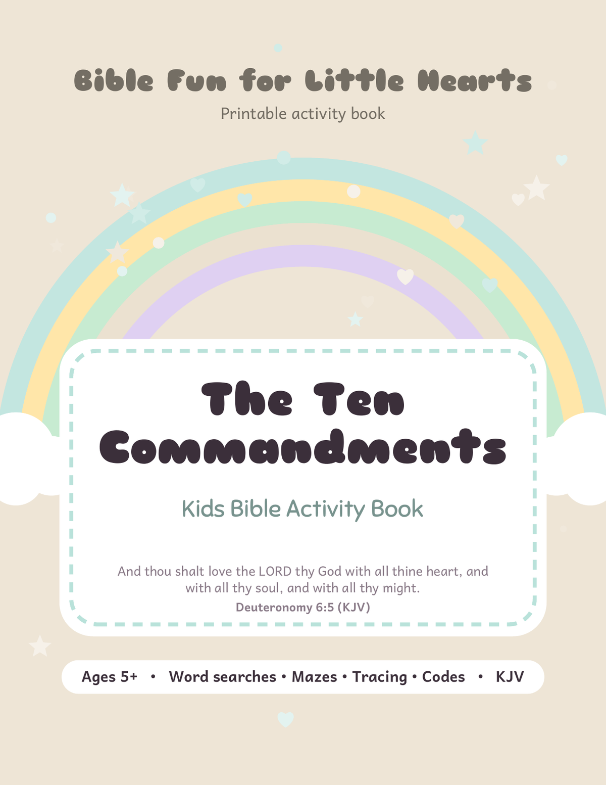 The Ten Commandments Kids Bible Activity Book cover